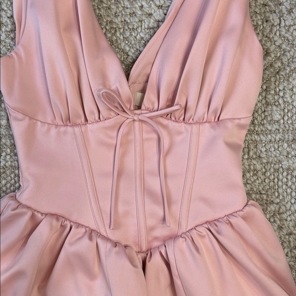 House of CB Blush Pink Satin Mini Dress. Size S - Picture 2 of 4